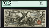 1896 $5 'Educational' Silver Certificate VF-25 Details PCGS