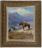 John Knowlton (American, 20th Century) 'Gooding Idaho Cowboy' Oil on Canvas