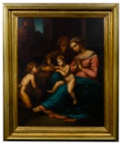 European School (European, 19th Century) 'Holy Family' Oil on Canvas