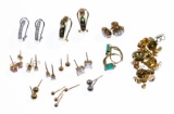 14k White Gold and Yellow Gold Earring and Backer Assortment