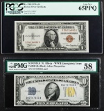 1934-A $10 'North African' Silver Certificate AU-58 PMG