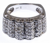 14k White Gold and Diamond Ring