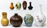 Asian Pottery and Porcelain Vase Assortment