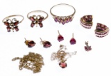 14k Gold and 10k Gold, Garnet and Ruby Jewelry Assortment