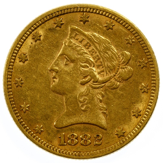 1882 $10 Gold XF Details