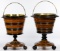 Dutch Fruitwood and Ebony Peat Buckets