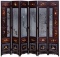 Chinese Chien Lung Rosewood and Glass Folding Screen