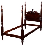 English Georgian Style Tall Post Mahogany Twin Beds