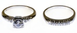 14k White Gold and Diamond Wedding Ring Set