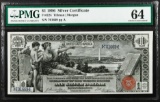 1896 $1 'Educational' Silver Certificate CU 64 PMG