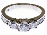 14k White Gold and Diamond Ring