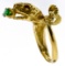 18k Gold and Emerald Snake Ring