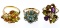 14k Gold and 10k Gold Cluster Rings