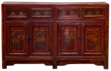 Asian Style Wood Credenza Cabinet