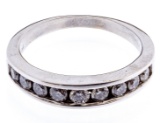 14k White Gold and Diamond Band