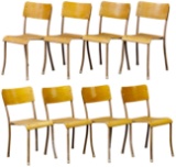 Standard Tube and T.I. Limited Wood and Metal School Chair Collection