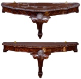 Mahogany Demilune Console Tables