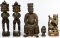 Asian Style Polychrome Carved Figurine Assortment