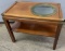 Walnut Stained Fruitwood and Porthole Side Table