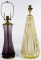 Blenko and Murano Style Glass Lamps