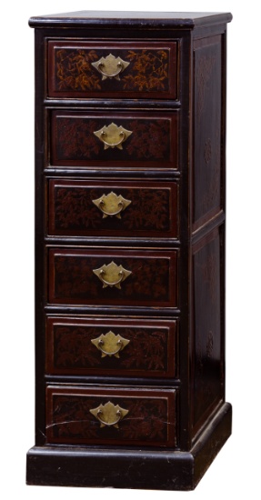 Asian Style Black and Red Cabinet