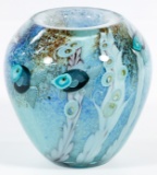 L. Hudin / S. Beyers (American, 20th Century) 'Beta Fish' Art Glass Vase