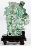 Chinese Jadeite Jade Fish and Waterlilies Carving