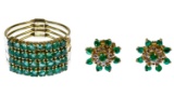 14k Gold and Emerald Ring and Earrings
