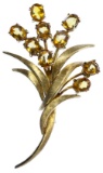 18k Gold and Citrine Brooch