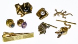 14k Gold Tie Clip and Tack Assortment