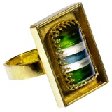 18k Gold and Semi-Precious Gemstone Ring