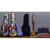 Guitar Case and Musical Instrument Assortment