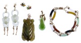 14k Gold, Nephrite Jade and Jadeite Jade Jewelry Assortment