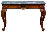 Marble Top Mahogany Console Table