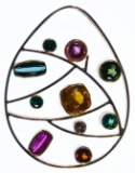 Ron Ray 18k Gold and Semi-Precious Gemstone Pendant