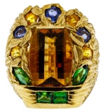 14k Gold and Semi-Precious Gemstone Ring