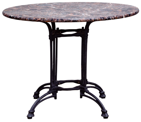 Marble Top and Cast Iron Table
