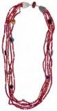 Gail Bird and Yazzie Johnson Silver and Coral Navajo Necklace