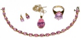 14k / 10k Gold and Pink Ice Cubic Zirconia Jewelry Suite