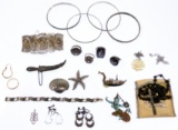 Mixed Gold, Sterling Silver and Costume Jewelry Assortment