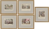 Thomas Rowlandson 'Miseries' Hand-colored Etching Assortment