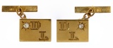 18k Gold and Diamond Cuff Links