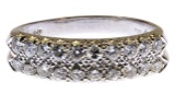 14k White Gold and Diamond Band Ring