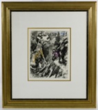 Marc Chagall (Russian / French, 1887-1985) 'The Fontaine Fables' Hand Colored Etching