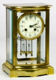 French Brass and Glass Mantel Clock