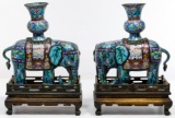 Asian Style Cloisonne Elephants