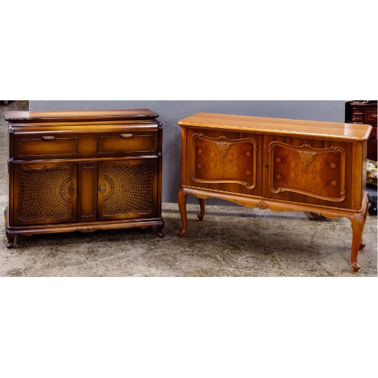 German Stereo Console and Wood Cabinet Assortment