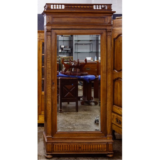 Mirrored Wood Armoire
