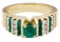 14k Gold, Emerald and Diamond Ring