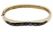 14k Gold and Sapphire Hinged Bangle Bracelet